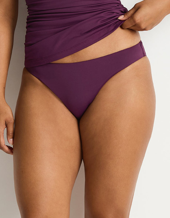 Essentials Edit Sporty Mid Bikini Pant - Claret