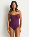 Essentials Edit Twist Bandeau Swimsuit - Claret
