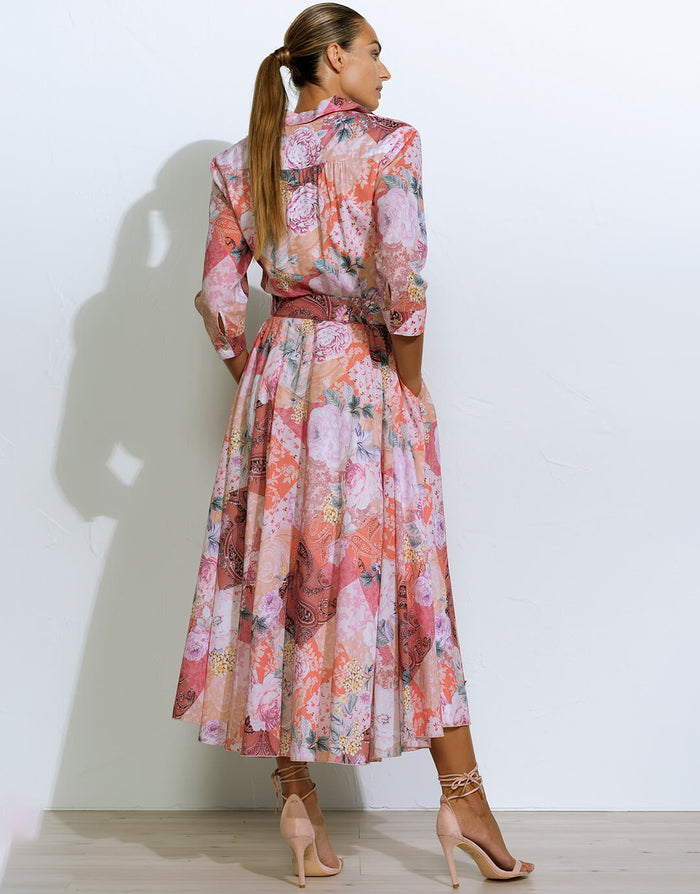 Euphoria Belted Shirt Dress - Rose Infusion - Simply Beach UK