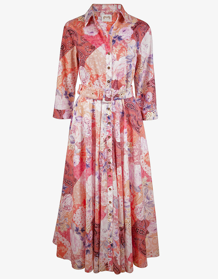 Euphoria Belted Shirt Dress - Rose Infusion - Simply Beach UK