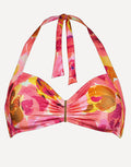 Watercult Euphoric Bloomwave Gathered Halter Bikini Top - Sunsoaked Neons - Simply Beach UK