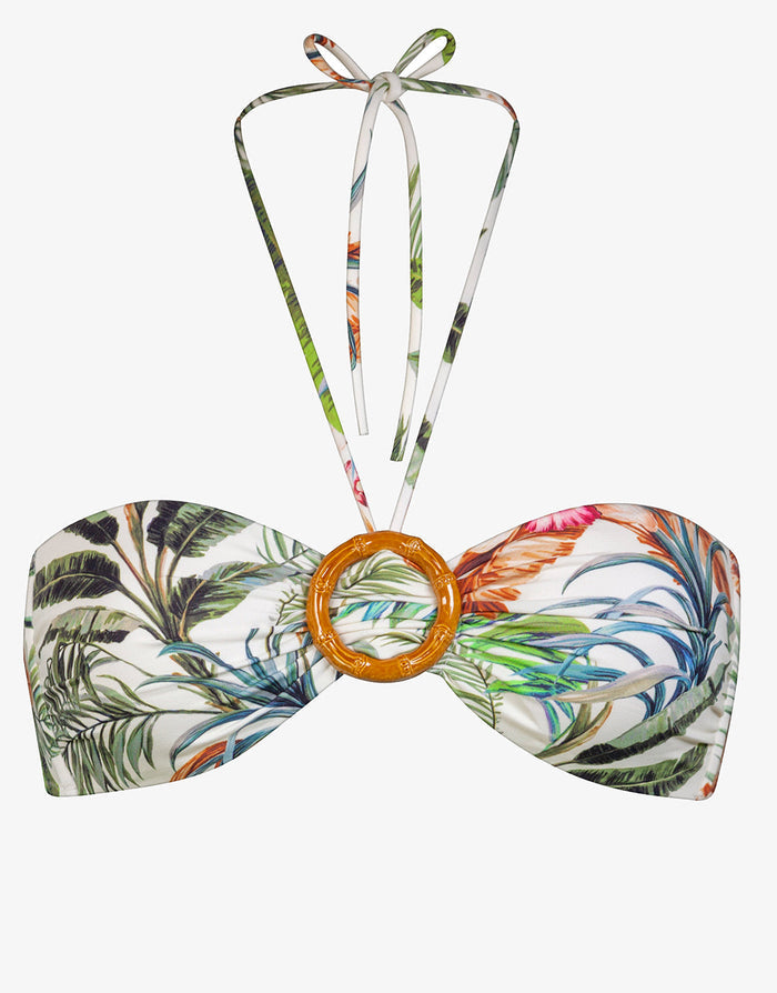 Exotic Dive Bandeau Bikini Top - Retro Tropics - Simply Beach UK
