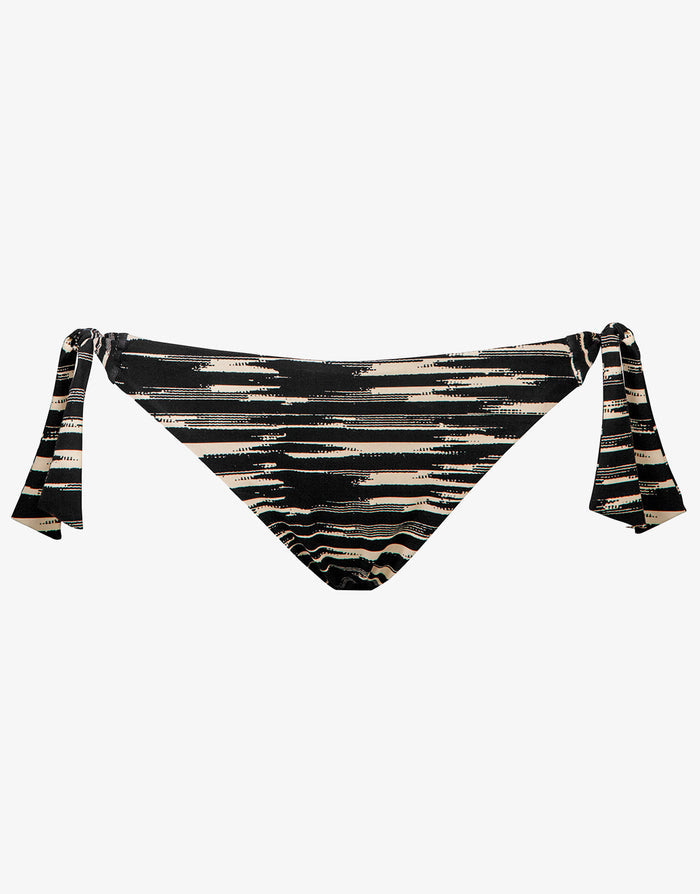 Expedition Tie Side Bikini Pant - Black and Cream - Simply Beach UK