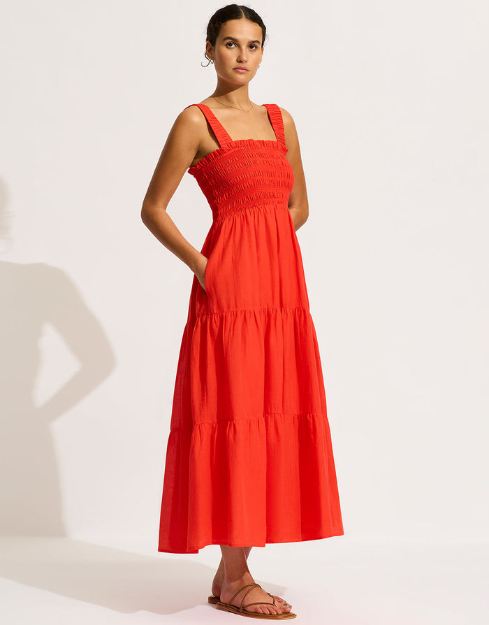 Faithful Midi Dress - Flame - Simply Beach UK