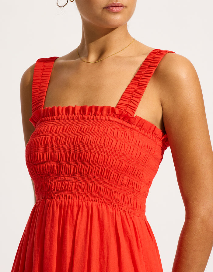 Faithful Midi Dress - Flame - Simply Beach UK