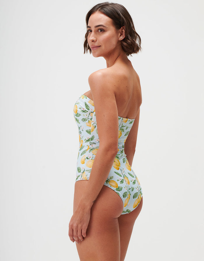 Jo Severin Fior di Limone Bandeau Swimsuit - Sorrento Sky - Simply Beach UK