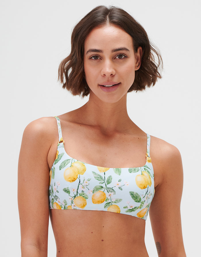 Jo Severin Fior di Limone Bralette Bikini Top - Sorrento Sky - Simply Beach UK