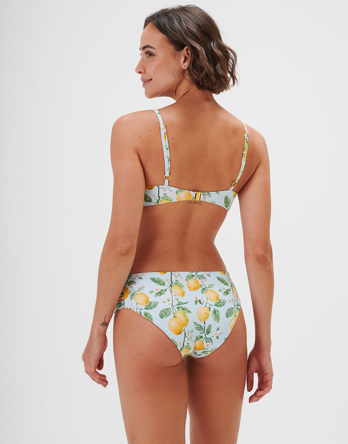 Jo Severin Fior di Limone Gathered Side Bikini Pant - Sorrento Sky - Simply Beach UK