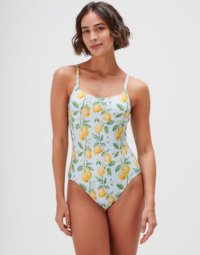 Jo Severin Fior di Limone Tank Swimsuit - Sorrento Sky - Simply Beach UK