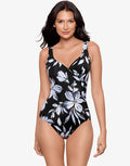 Miraclesuit Fiore Di Luna It’s A Wrap Swimsuit - Black White - Simply Beach UK