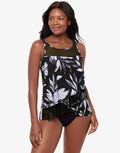 Miraclesuit Fiore Di Luna Mirage Tankini Top - Black White - Simply Beach UK