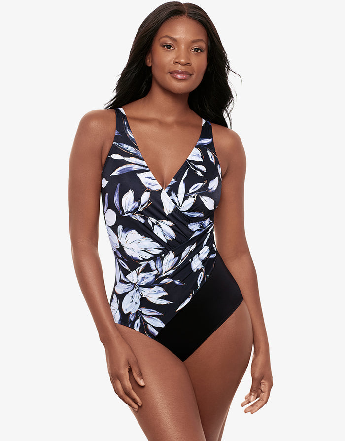 Miraclesuit Fiore Di Luna Oceanus Swimsuit - Black White - Simply Beach UK