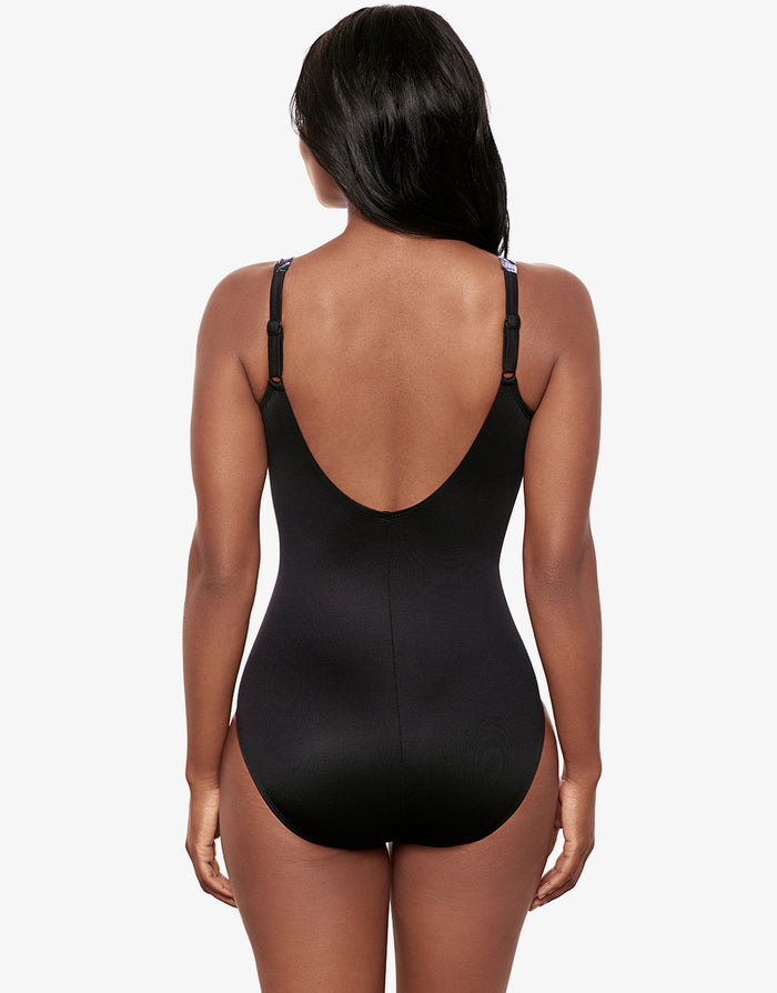 Miraclesuit Fiore Di Luna Oceanus Swimsuit - Black White - Simply Beach UK