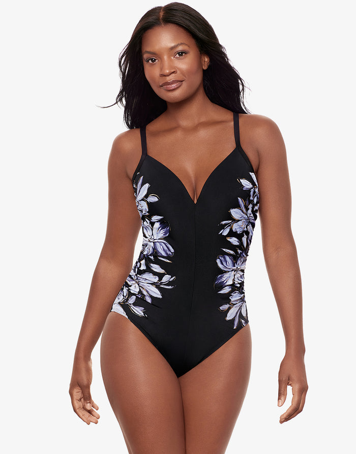 Miraclesuit Fiore Di Luna Temptation Swimsuit - Black White - Simply Beach UK