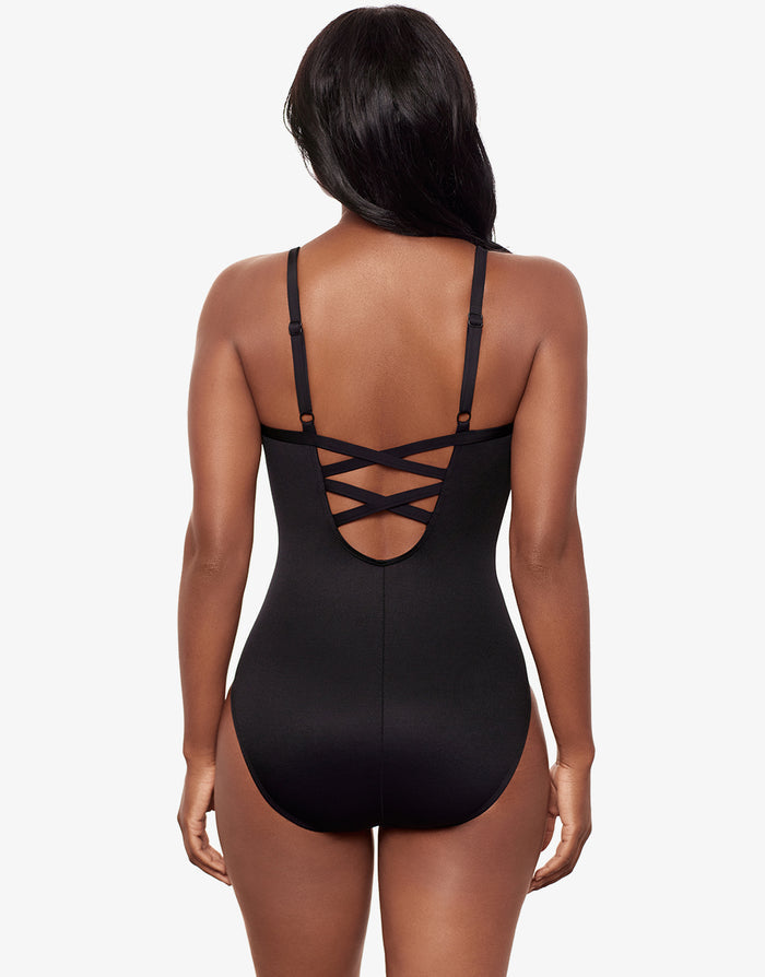 Miraclesuit Fiore Di Luna Temptation Swimsuit - Black White - Simply Beach UK