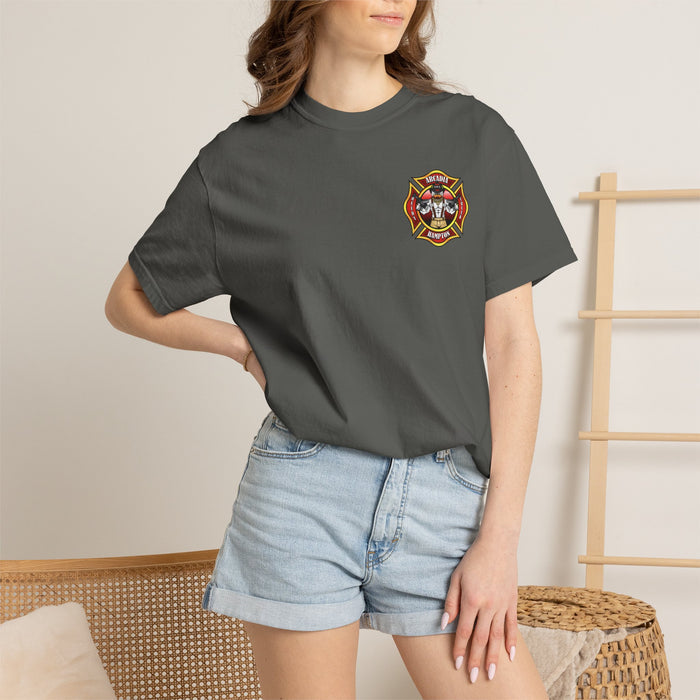 Fire Rescue T-Shirt — Arcadia RC-H American Flag Maltese Cross Tee
