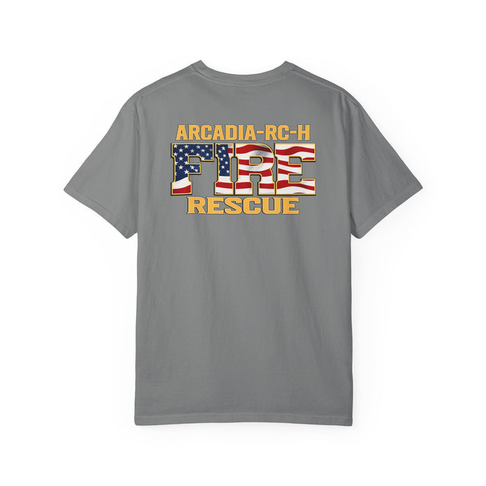 Fire Rescue T-Shirt — Arcadia RC-H American Flag Maltese Cross Tee