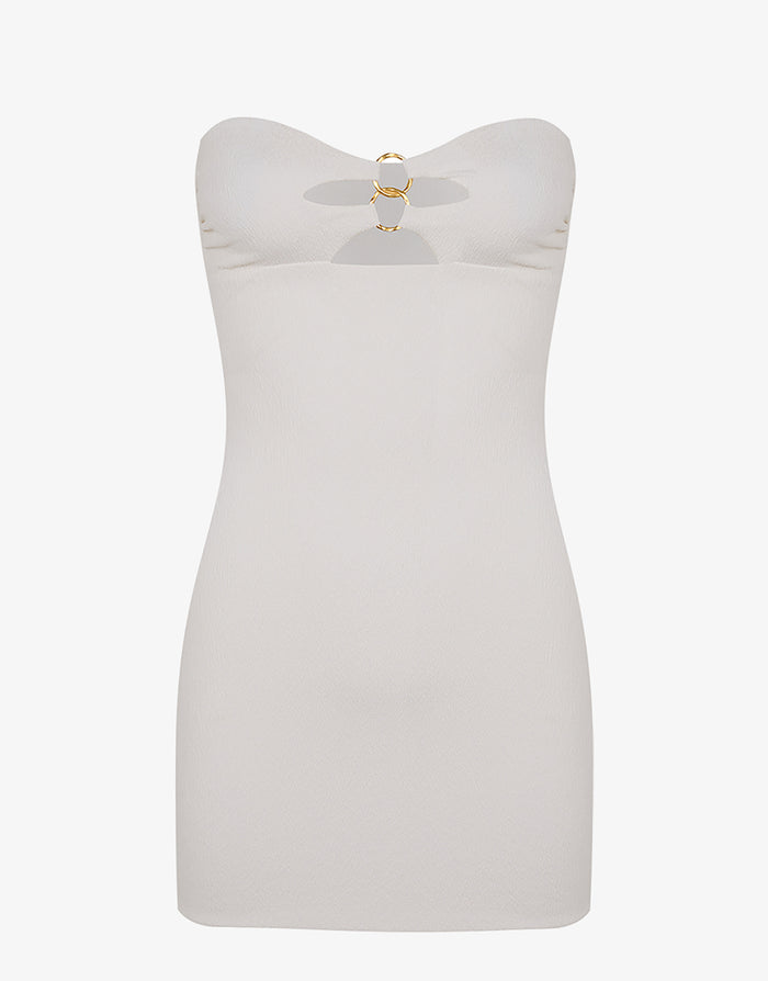 ViX Paula Hermanny Firenze Jolie Short Dress - White - Simply Beach UK