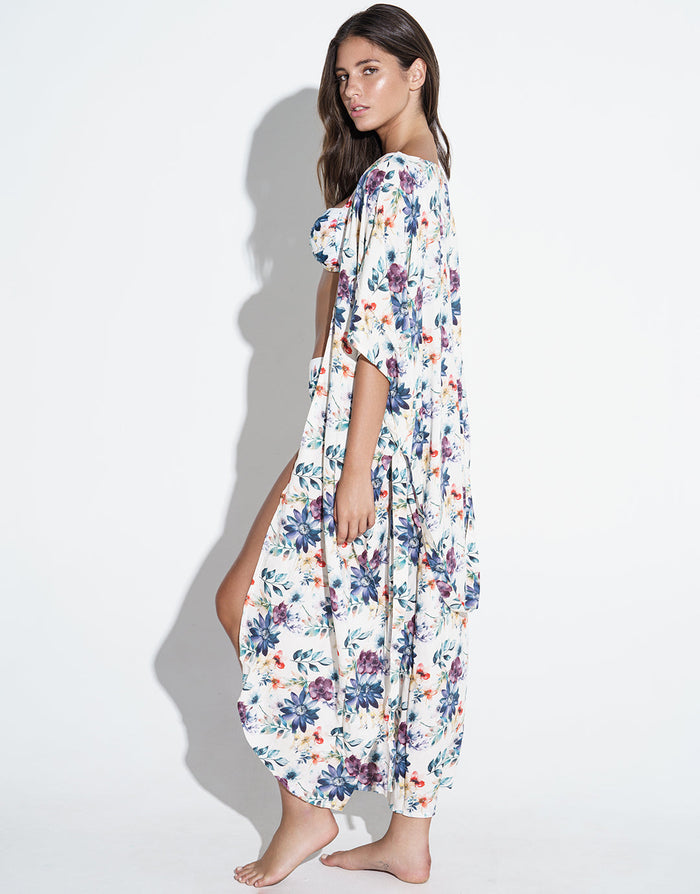 Panos Fleur Sifnos Dress - White Floral - Simply Beach UK