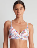 Lauren Ralph Lauren Fleurette Single Strap Twist Underwired Bra Bikini Top - White Floral - Simply Beach UK
