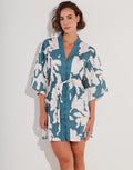 Watercult Floral Abstract Mini Kimono - Puffy Sky - Simply Beach UK