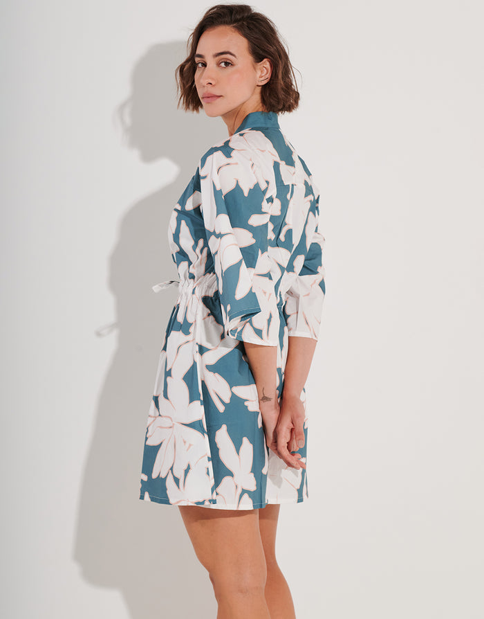 Watercult Floral Abstract Mini Kimono - Puffy Sky - Simply Beach UK
