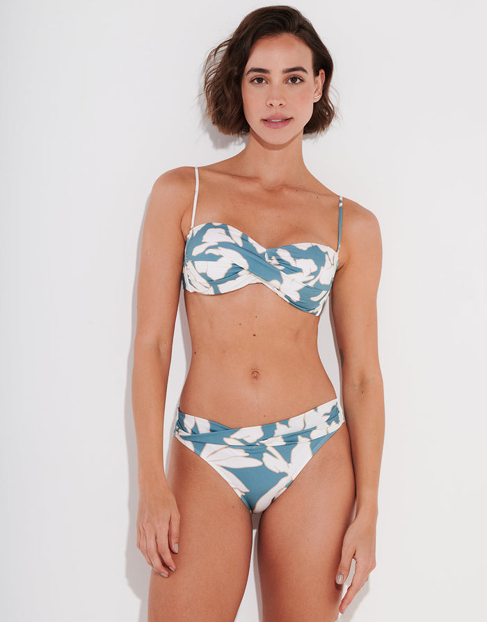 Watercult Floral Abstract Twist Bandeau Bikini Top - Puffy Sky - Simply Beach UK