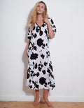 Florascape Caftan - Cream Black