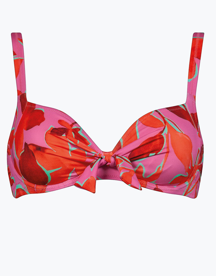 Lidea Fused Florals Underwired Bikini Top - Pink Fusion - Simply Beach UK