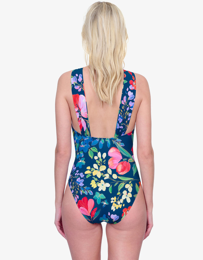 Gottex Garden Dream High Neck Swimsuit - Multi Navy - Simply Beach UK