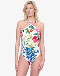 Gottex Garden Dream High Neck Swimsuit - Off White - Simply Beach UK