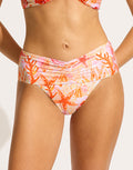 Seafolly La Mer Gathered Band Retro Bikini Pant - White - Simply Beach UK