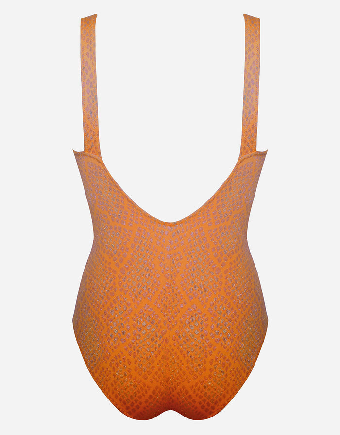 Glance Banded Swimsuit - Metallic Apricot - Simply Beach UK