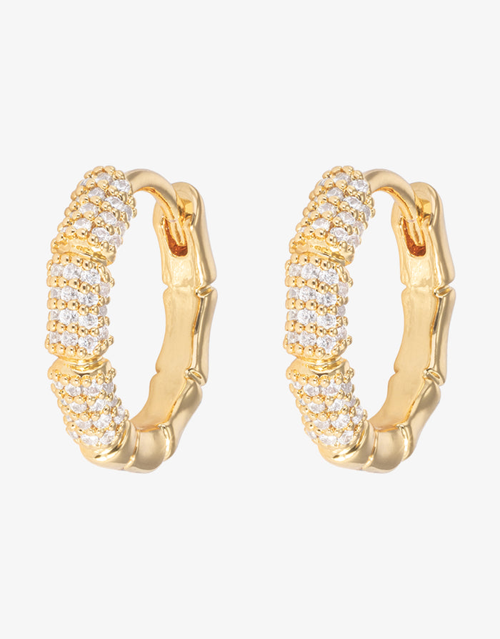 Emilia Gold Bamboo Hoop Earrings - Small - Simply Beach UK