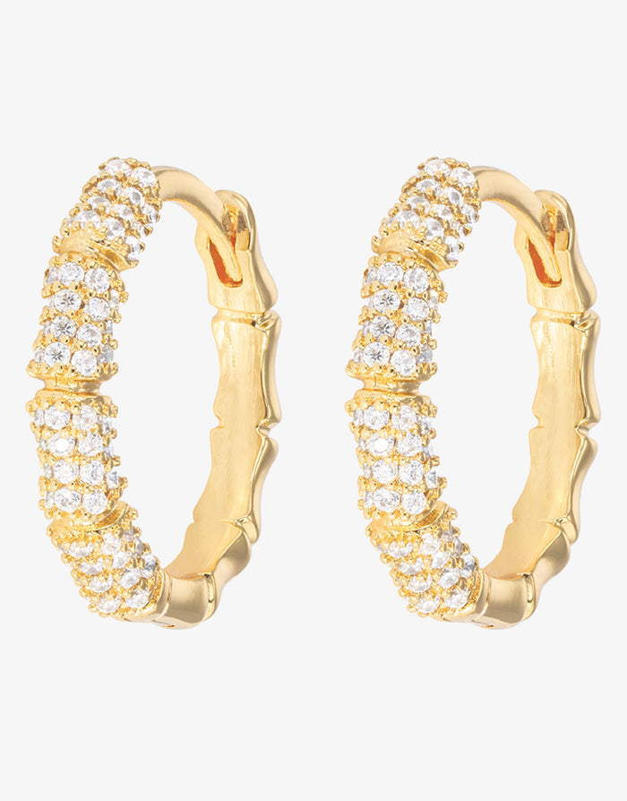 Emilia Gold Bamboo Hoops - Medium - Simply Beach UK
