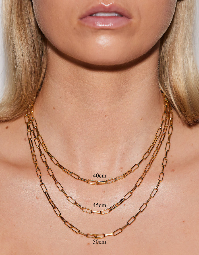 Emilia Gold Chunky Link Necklace - 50cm - Simply Beach UK