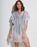 Tessy Guayana Metallic Tunic - Silver - Simply Beach UK