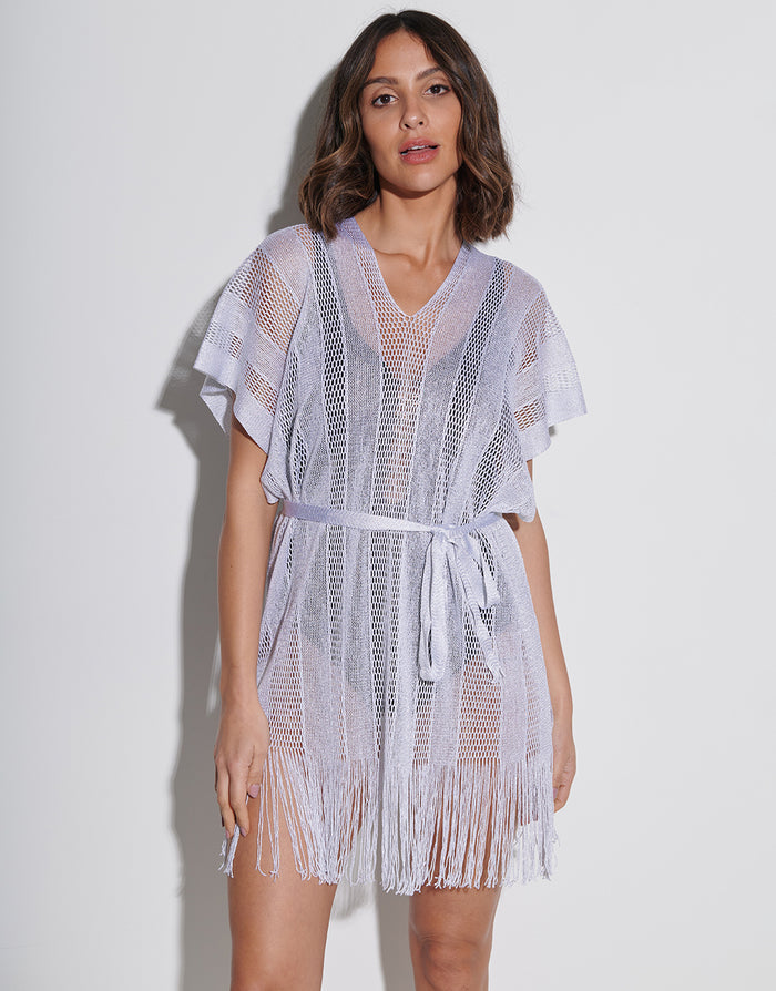 Tessy Guayana Metallic Tunic - Silver - Simply Beach UK