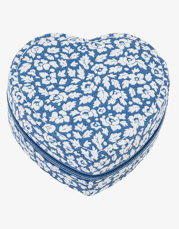 Emilia Heart Jewellery Box - Liberty Feather Blue - Simply Beach UK