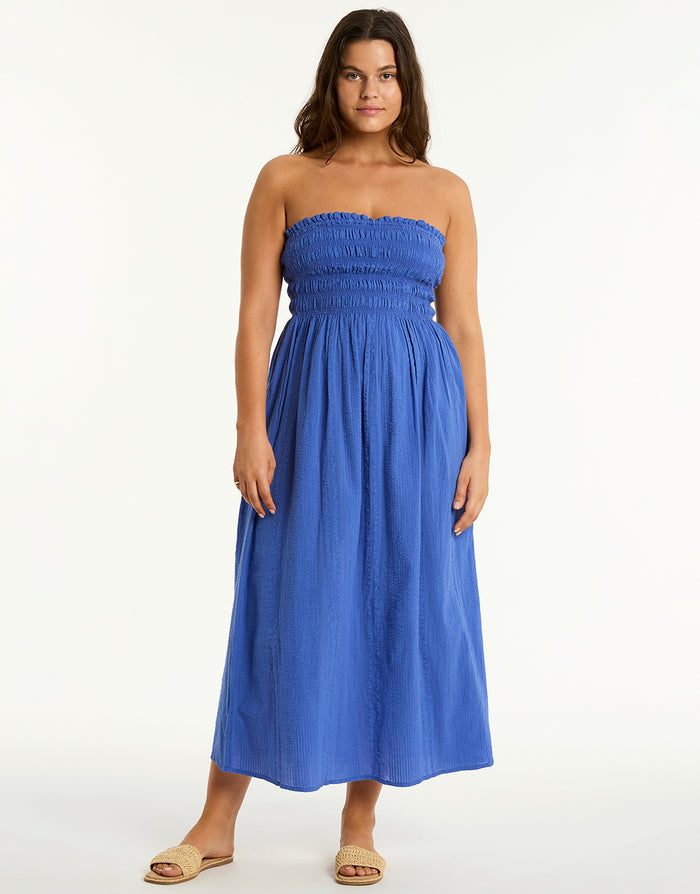 Sea Level Heatwave Bandeau Dress - Blue - Simply Beach UK