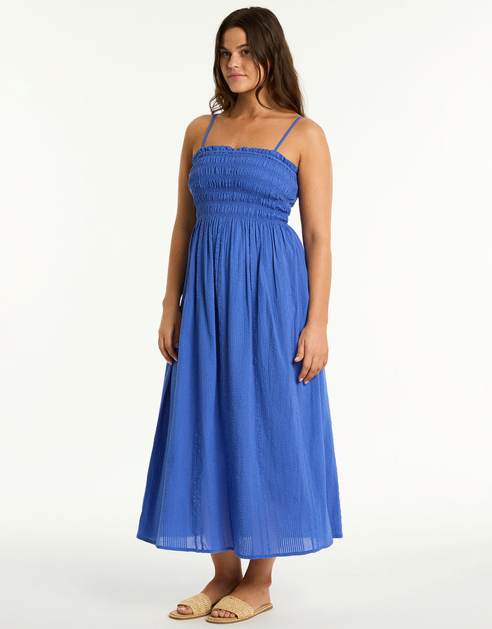 Sea Level Heatwave Bandeau Dress - Blue - Simply Beach UK