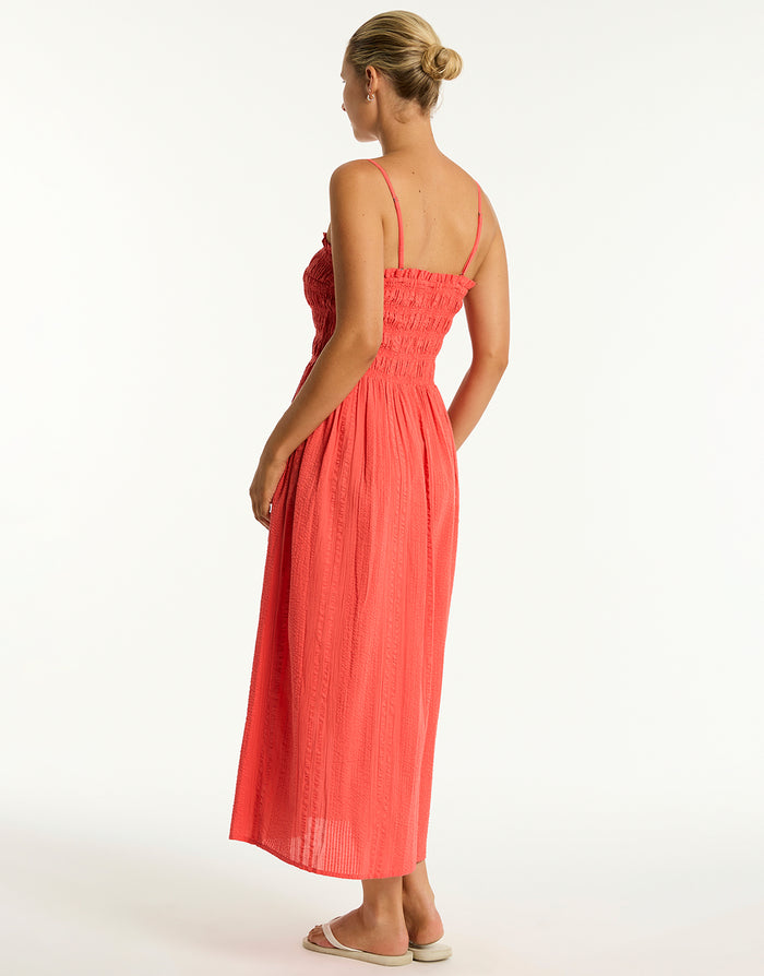 Sea Level Heatwave Bandeau Dress - Flame - Simply Beach UK