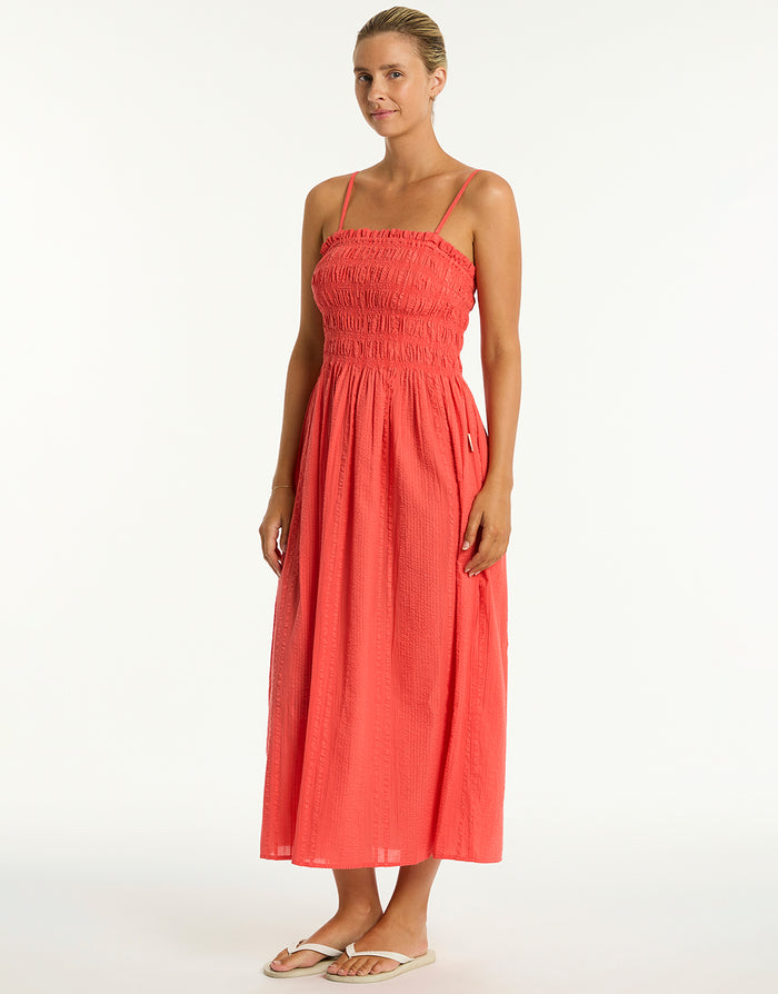 Sea Level Heatwave Bandeau Dress - Flame - Simply Beach UK