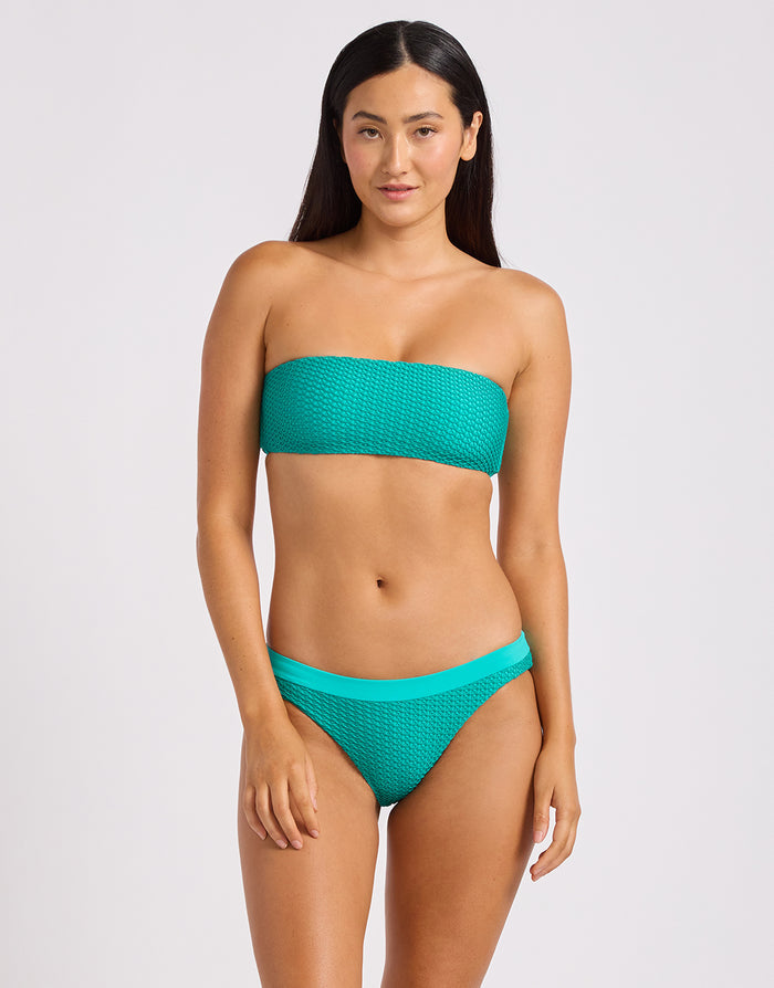 High Tide Hipster Bikini Pant - Long Island Green
