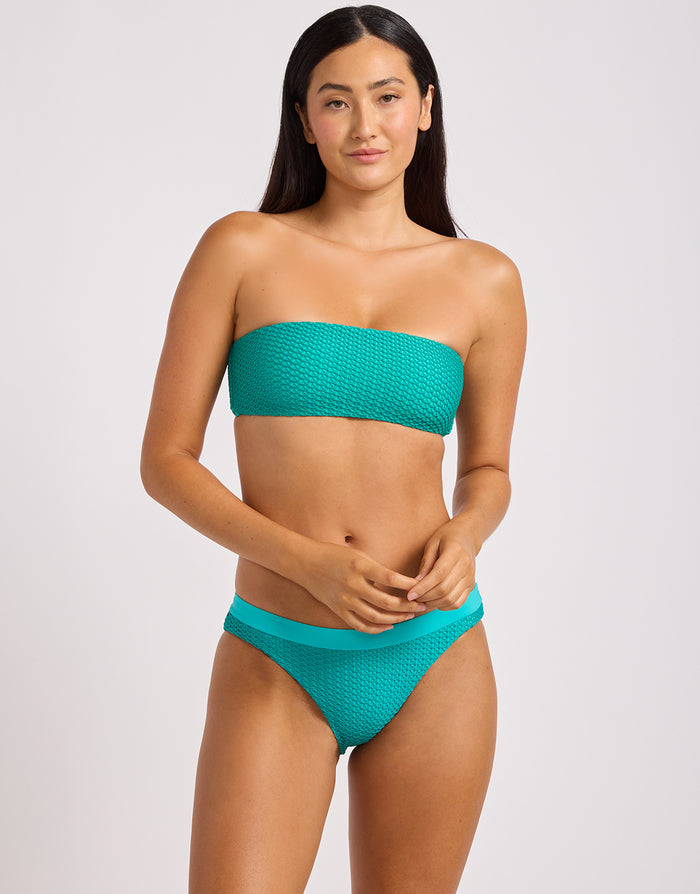 High Tide Hipster Bikini Pant - Long Island Green