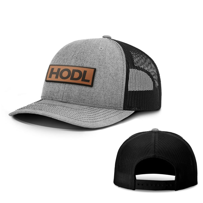 HODL Leather Patch Hats - BustedTees.com