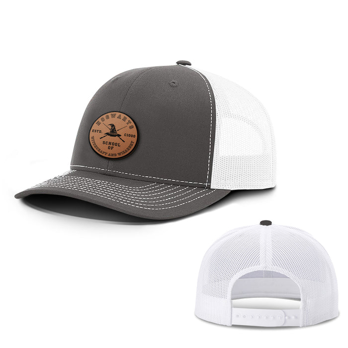Hogwarts Leather Patch Hats - BustedTees.com