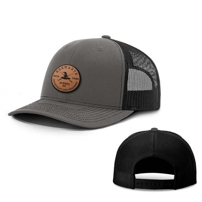 Hogwarts Leather Patch Hats - BustedTees.com