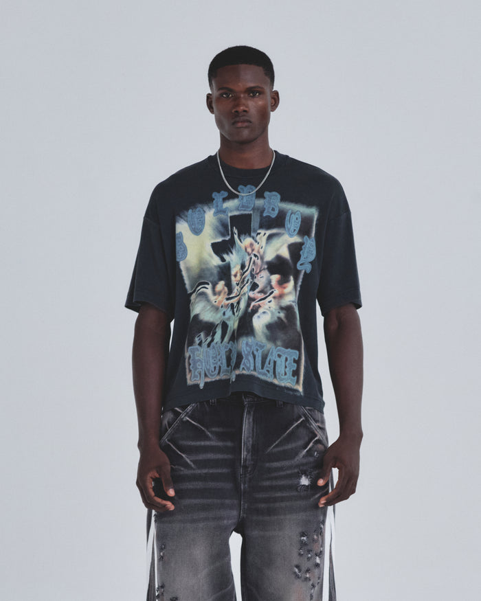 Holy State Divinity Boxy Fit Tshirt Vintage Black