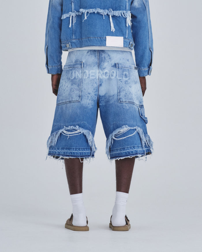Holy State UNDRGLD Double Destroyed Jorts Blue